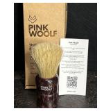NEW PINK WOOLF SHAVING BRUSH BOAR HAIR