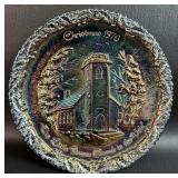 Fenton Carnival Glass Plate Christmas in America