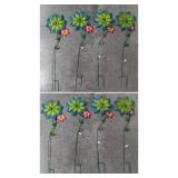 8 Pc NOS Metal Folk Art Garden Yard Flower Decor