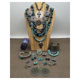 Cactus & Denim Costume Jewelry Set