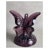Fenton Art Glass Purple Amethyst Butterfly Ring