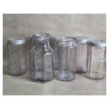Vtg Sun Purple Kitchen Containers Hoosier Ribbed