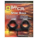 NIB SUN OPTICS SPORT RINGS 1 IN. SCOPE RINGS