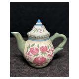 HAND PAINTED CERAMIC FLORAL TEA POT MADE IN CHINA