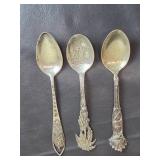 Vtg Sterling Silver Souvenir Spoons Honolulu