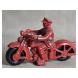 Vintage Hubley Style Cast Iron Police Motorcycle