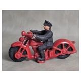 Vintage Hubley Style Cast Iron Police Motorcycle