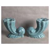 Anna Van Briggle Cornucopia Candle Holders