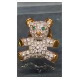 Swarovski Crystal Teddy Bear Lapel Pin