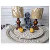 Metal Nesting Trays, Accent Lamps, Bird Figurines