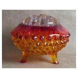 UV Reactive MCM Viking Glass Hobnail Amberina