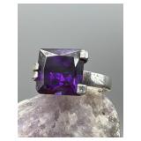 925 & Amethyst Sterling Silver Ring 8.56g