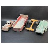 All Metal Hubley Kiddie Toy Trailers & Truck,