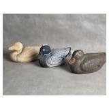 Vtg Miniature Paper-Mache Duck Decoys Decor Folk