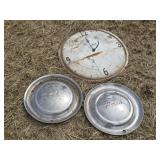 Old Nash Hub Caps & Clock