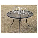 Steel Patio Table Like New & Planters