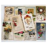10 Antique Postcards 1 Tuckï¿½s - Christmas/ New