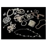 Costume Jewelry Faux Pearls Necklaces Earrings