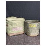 SMALL MILITARY DRUM DATED 1967 & NRA RANGE BAG