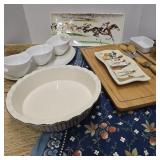TABLE RUNNERS, CUTTING BOARD, PLATTERS, PIE DISH