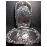 2 Pc Large Hammered Metal Scalloped Edge Serving