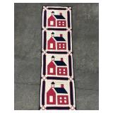 SCHOOL HOUSE QUILTED TABLE RUNNER 18 IN. X 60 IN.