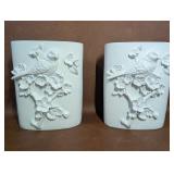 2 Bird on Branch Oval Vases