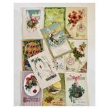 11 Antique Postcards Christmas/ New Years Early