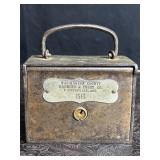 ANTIQUE TAKE HOME SAFE METAL BANK FROM WASHINGTON