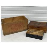 Walton 5&10 Wood Crate + 2 Vintage Boxes ,