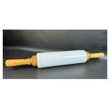 Antique MilkGlass Rolling Pin w/ Wood Handles