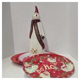 CHRISTMAS SNOWMAN & PLATERS PLASTIC
