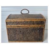 vintage ? incised wood carved decorative storage