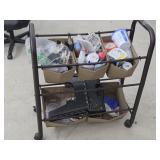 Rolling Rack of Art Supplies