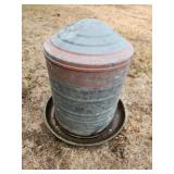 Vtg Galvanized Chicken Waterer