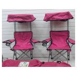 Two Toddler Size Pink Canopy Bag Chairs
