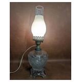 Electrified Glass Oil Lamp