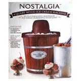 Nostalgia 4qt Wood Ice Cream Machine