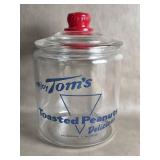 Tomï¿½s Toasted Peanut Glass Jar / Canister w/ Lid
