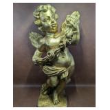 27" Tall Gold Toned Resin Angel