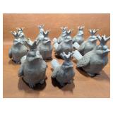 11 Resin Crowned Birds