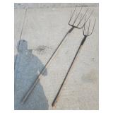 Vtg Pitchforks Hay Forks