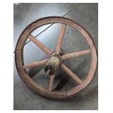 Antique Wood Cart / Wheelbarrow Wheel