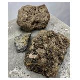 Trio of Rocks Crystal ? Hematite ?