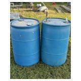 2 PLASTIC 55 GALLON DRUMS