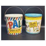 2 Vintage PAL & Sheddï¿½s Peanut Butter Pails ,