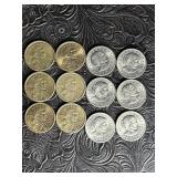 U.S. COINS 6 SACAGAWEA DOLLARS & 6 SUSAN B.