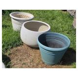 Three Large Planter Pots - Composite