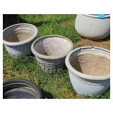 Three Large Planter Pots - Composite