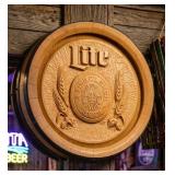 Miller Lite Plastic Barrel End Sign